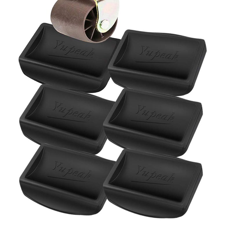 Yupeak Bed Stopper & Furniture Stopper â€“ Caster Cups fits to All Wheels of Furniture, Sofas, Beds, Chairs â€“ Furniture Cups Made up of Solid Silicone and Prevents Scratches 6 Packï¼ˆBlack - Image 1
